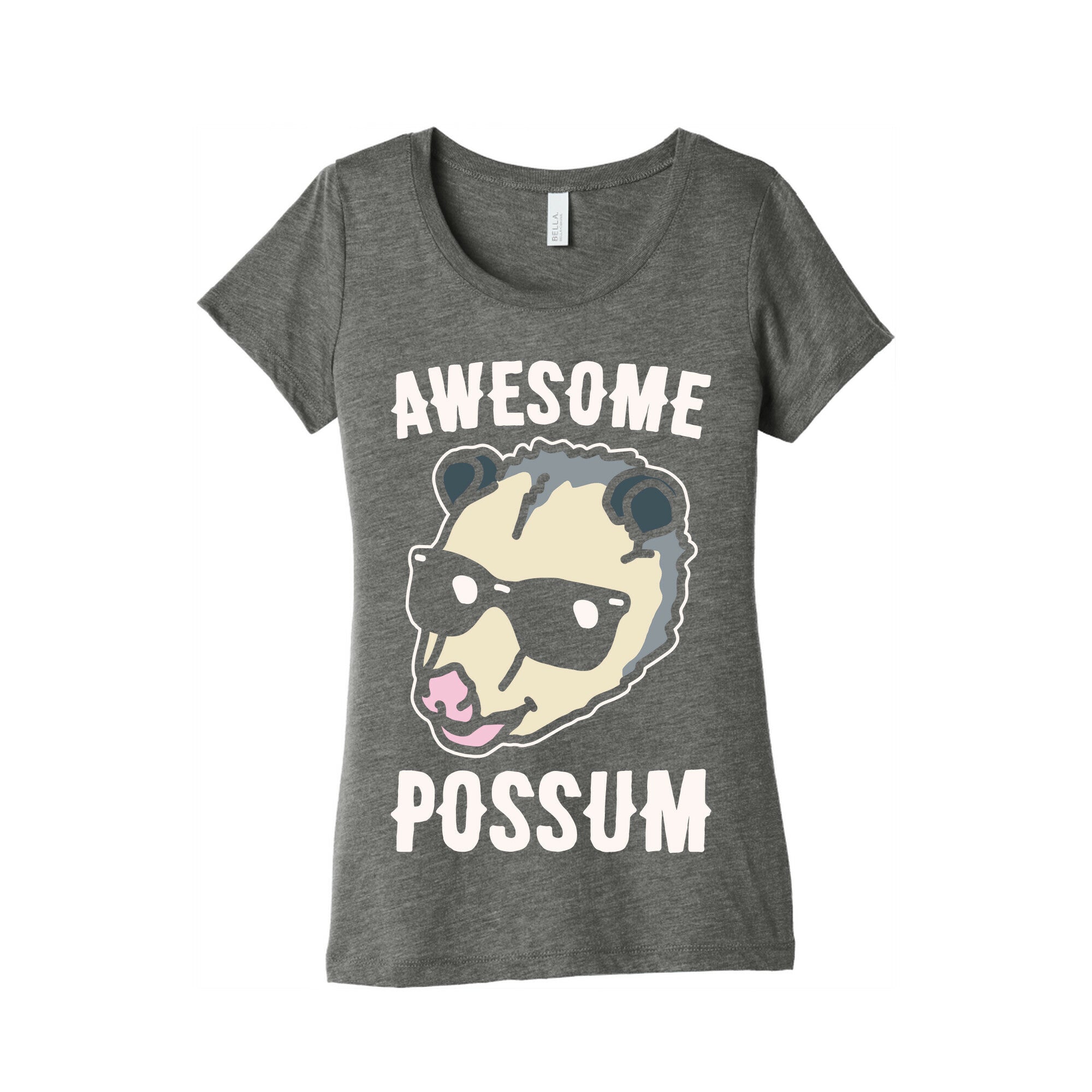 Awesome Possum White Print Women's Triblend Tee